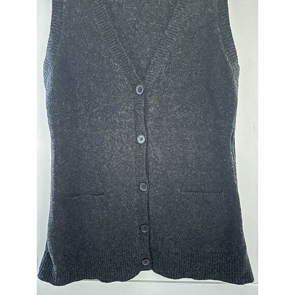 Cabi Charcoal Gray Wool Blend Button Down Cardigan Sweater Vest w/Pockets Size M - Picture 2 of 6